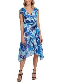 DKNY Womens Floral Print Mid Calf Wrap Dress Shop Premium Outlets at Shop Simon